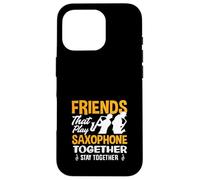 Amici suonano sassofono insieme divertente sassofonista Duo Custodia per iPhone 16 Pro