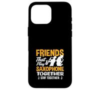 Amici suonano sassofono insieme divertente sassofonista Duo Custodia per iPhone 16 Pro Max