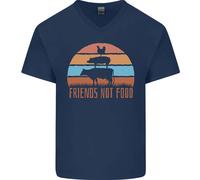 Amici Vegetariani Degli Animali Non Cibo Vegan 2 T-Shirt In Cotone A V