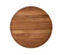 Amici XXL - Piatto per pizza in legno di quercia, diametro 47 cm, piatto rotondo per pizza con pratico vassoio di recupero, adatto anche per colazione, pranzo e