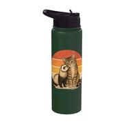 Amicizia animale gatto e furetto migliori amici Stainless Steel Insulated Water Bottle