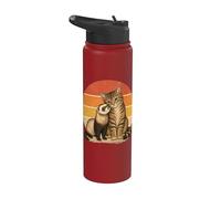 Amicizia animale gatto e furetto migliori amici Stainless Steel Insulated Water Bottle