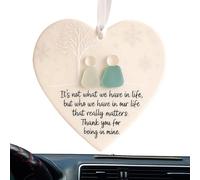 Amicizia decorazioni natalizie | Arte a forma di cuore per i migliori amici | Decorazione in ceramica per la casa, il giardino, le festività all'aperto