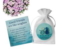 Amicizia Mare Vetro Ornamento | I Buoni Amici Sono Come Ricordo Di Vetro Di Mare Con Carta,Decorazione Di Souvenir Arte Per Ragazze Adulti Coppie Famiglia | Regalo