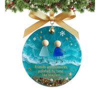 Amicizia per Natale - Ciondolo in di mare di amicizia, albero di Natale fatto a mano come souvenir, per inverno, giorno del ringraziamento compleanno festa vacanze sorelle compagne