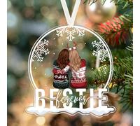 Amicizie Ornamento da appendere Amici Ornamenti di Natale per le donne Regali per la migliore amica Albero di Natale Rotondo Acrilico Bestie Forever Decorazioni