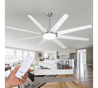 Amico Ventilatori da soffitto da 203,2 cm con luci, grande ventilatore da soffitto con luci e telecomando, dimmerabile, motore DC silenzioso reversibile a 6 velocità, ventilatore da soffitto moderno