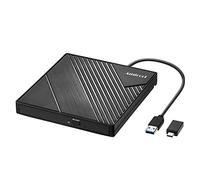 Amicool - Unità DVD esterna USB 3.0 USB C, masterizzatore CD/DVD +/-RW | lettore ottico, sottile, portatile, DVD, CD, ROM, Rewriter, duplicatore per computer Mac, Windows 7/8.1/10, Linux