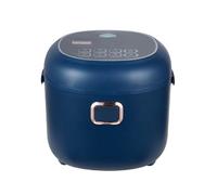 AMIEROUS Mini cuociriso, 2 l, portatile, da viaggio, per auto/camion/casa, 12 V/24 V/110 V, piccolo con vassoio a vapore (blu)