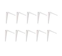 Amig - 10 Staffe per mensole da parete | Staffe metalliche per scaffali | Angoli per mensole | Supporti | Acciaio | Colore bianco | Dimensioni: 400x350 mm | Peso max raccomandato: 40 Kg