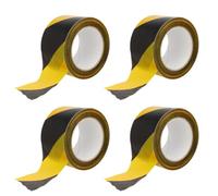 Amig - 4 rotoli di nastro segnaletico - Per segnalazione e avvertimento di pericolo - Impermeabile e flessibile - LDPE (polietilene a bassa densità) - 70 mm x 200 m - Giallo e nero