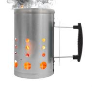 Amig - Accenditore per carbone Fireplus - Per barbecue - Realizzato in acciaio zincato - Impugnatura in plastica isolante dal calore - Dimensioni: 27 x 17,5 x 30 cm