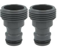 Amig - Adattatore Maschio Per Unione Del Rubinetto Con Tubo,3/4'',Connessione Veloce E Facile Per Tubi D'Acqua,Unione Filettata,Plastica Abs E Gomma,Grigio R03 (Confezione da 2)