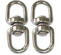 Amig - Anello girevole in acciaio nichelato mod.30140 | Ancoraggio a doppio occhio che collega Grilletti e Moschettoni e impedisce che corde, catene o nastri si rompano | Misure: Ø 3,8 x 50 mm