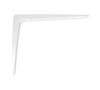 Amig Angolo per ripiani da parete, Squadra metallica per ripiani, Palomilla per ripiani, Supporto per scaffali, Acciaio, Colore bianco, Misura: 250x200 mm, Peso max. Consigliato: 45 Kg