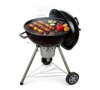 Amig - Barbecue Portatile Fireplus a Carbonella | Barbecue Rotondo con Coperchio e Ruote | Con Sistema di Ventilazione e Cestino per le Ceneri | Griglia in Acciaio Ø53,5 cm | Misure: 68,4 x 64 x 100cm