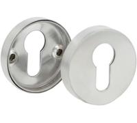 Amig - Bocchetta per cilindri Europrofilo - Rosetta in acciaio inox 18/8 - Ø53,5 mm e spessore 10 mm - Foro standard 33,2 mm - Finitura argento opaco - Mod. 3