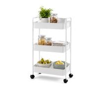 Amig - Carrello da cucina Mod. KLIPSA - Bianco - 44 x 30 x 77 cm - Acciaio