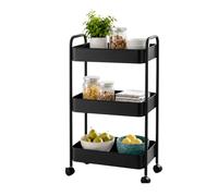 Amig - Carrello da cucina Mod. KLIPSA - Nero - 44 x 30 x 77 cm - Acciaio