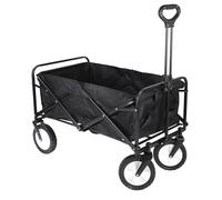 Amig - Carrello da Giardino Pieghevole Carrello da Spiaggia con Tessuto Oxford Impermeabile Colore Nero Ruote da 20 cm di diametro 360º Carico max 100 kg