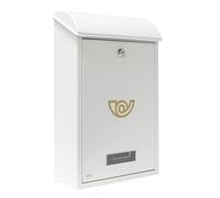 Amig - Cassetta delle Lettere per Esterni | Cassetta delle Lettere per Pareti, Pareti o Porte | Ideale per Raccogliere Lettere all'Aperto | In Acciaio | Colore: Bianco | Dimensioni: 40 x 25 x 10 cm