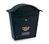 Amig - Cassetta postale - Cassetta postale esterna - Resistente e pratica per esterni - 37 x 32 x 10,5 cm - Acciaio - Nero