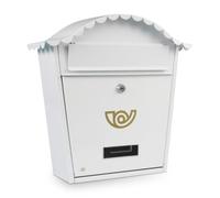 Amig - Cassetta Postale da Esterno - Cassetta Postale Classica con Serratura e Apertura per Formato DIN A4-36 x 33,5 x 10,5 cm - Acciaio - Bianco