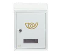 Amig - Cassetta postale da esterno formato mini - Realizzata in acciaio legato - Misura: 29,5 x 21 x 6,2 cm - Installazione semplice - Include 2 chiavi - Colore: Bianco