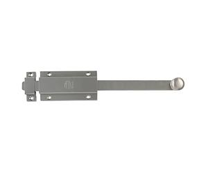 Amig - Catenaccio da Sovrapporre | Chiavistello di Sicurezza Argentato per Installazione Orizzontale o Verticale | In Ottone con Finitura Cromata Opaca | Dimensioni: 150 x 48 mm | Include Viti
