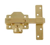 Amig - Catenaccio di sicurezza con cilindro tondo - Alta resistenza all'estrazione Estrazione - Include 5 chiavi - 170 x 105 mm - Serratura a montaggio superficiale - Acciaio - Cilindro da 50 mm - Oro