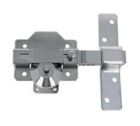 Amig - Catenaccio di sicurezza con cilindro tondo - Elevata resistenza all'estrazione - Include 5 chiavi - 153 x 88 mm - Serratura da esterno - Acciaio - Cilindro da 50 mm - Argento