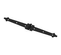 Amig - Cerniera a due lame nera Mod. 552 | Stile Forgiato per porte a battente lisce d'ingresso e di passaggio esterne ed interne, e armadi | Finitura in acciaio | 240 x 30 x 1,5 mm
