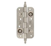 Amig - Cerniera di sicurezza | 150 x 82 x 3 mm | Bordi rotondi | Con estremità decorativa | Supporto per porte di ingresso con fermezza | Acciaio inossidabile 18/8 argento opaco