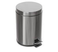 Amig - Cestino della Spazzatura con Pedale 5L | Acciaio Inossidabile | Trattamento Antimpronta | Apertura a Pedale | Contenitore Interno con Manico | Finitura: Satinata
