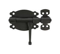 Amig - Chiavistello da Sovrapporre per Porte e Mobili Mod. 484 | Fermaglio di Sicurezza per Chiusura Orizzontale | Materiale Acciaio con Asse in Zamak | 80 mm | Stile Rustico | Include Viteria | Nero