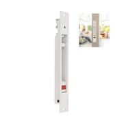 Amig - Chiusura da incasso per finestre e porte scorrevoli in alluminio - Serratura a gancio da incasso - Misure: 174 x 23 mm - Colore: Bianco - Bordo squadrato - Installazione con viti