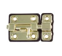 Amig - Chiusura per porte Mod.383 | 38 x 34 mm | Chiavistello di sicurezza con base di plastica | Per chiusura orizzontale | in acciaio ottonato | Include tranciali