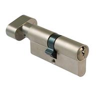 Amig - Cilindro di sicurezza con stampella | Serratura per porte | Bombina ad alta sicurezza | Antigalza e anti-martellamento | Include 3 chiavi | Leva lunga | argento opaco | Misure: 80 (35-45 mm)