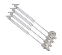 Amig - Compasso a gas - Compasso per sollevamento porte pieghevoli - Apertura controllata e senza impatto - 8 kg - Acciaio - Argento (Confezione da 4)