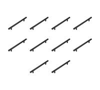 Amig - Confezione da 10 Maniglie per mobili - 128 mm - Nero Opaco - Realizzato in Acciaio - Per cassetti e armadi - Mod. 837