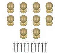 Amig - Confezione da 10 Pomelli per mobili - Ø21 Mm - Colore Oro Spazzolato - Fabbricato in Zamak - Maniglie per cassetti e armadi da cucina e bagno dallo stile moderno decorativo - Mod. 812