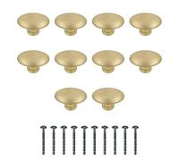 Amig - Confezione da 10 Pomelli per mobili - 39 X 25 mm - Colore Oro Spazzolato - Fabbricato in Zamak - Maniglie dorate per cassetti - Mod. 806