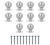 Amig - Confezione da 10 Pomelli per mobili - Diametro Ø22 mm - Colore Argento - Fabbricato in Zamak - Per cassetti e armadi da cucina e bagno con stile moderno, decorativo e uso comodo - Mod. 815