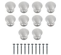 Amig - Confezione da 10 Pomelli per mobili - Diametro Ø28 mm - Colore Nichel Spazzolato - Realizzato in Zamak - Maniglie per cassetti e armadi da cucina e bagno dallo stile moderno - Mod. 803