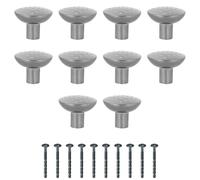 Amig - Confezione da 10 Pomelli per mobili - Diametro Ø30 mm - Colore Nichel Spazzolato - Realizzato in Zamak - Per cassetti e armadi da cucina e bagno con stile moderno decorativo e uso - Mod. 825