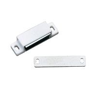 Amig - Confezione da 2 bussole magnetiche Mod.10 Finiture bianche - Chiusura nascosta per porte di armadi e mobili di casa o ufficio - Misure: 56 x 15 mm - Viti di fissaggio incluse