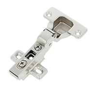 Amig - Confezione da 2 cerniere a incastro, montaggio di porte di mobili e armadi da cucina - Ø35 mm - acciaio nichelato - apertura 110° - argento