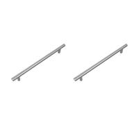 Amig - Confezione da 2 Maniglie per mobili - 192 Mm - Colore Nichel Spazzolato - Realizzato in Acciaio - Per cassetti e armadi da cucina e bagno con stile moderno - Mod. 837