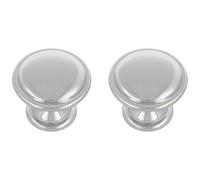 Amig - Confezione da 2 Pomelli per mobili - Diametro Ø28 mm - Colore Argento - Realizzato in Zamak - Per cassetti e armadi da cucina e bagno con stile moderno, decorativo e uso comodo - Mod. 804