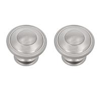 Amig - Confezione da 2 Pomelli per mobili - Diametro Ø30 mm - Colore Nichel Spazzolato - Realizzato in Zamak - Maniglie per cassetti e armadi da cucina e bagno dallo stile moderno - Mod. 809